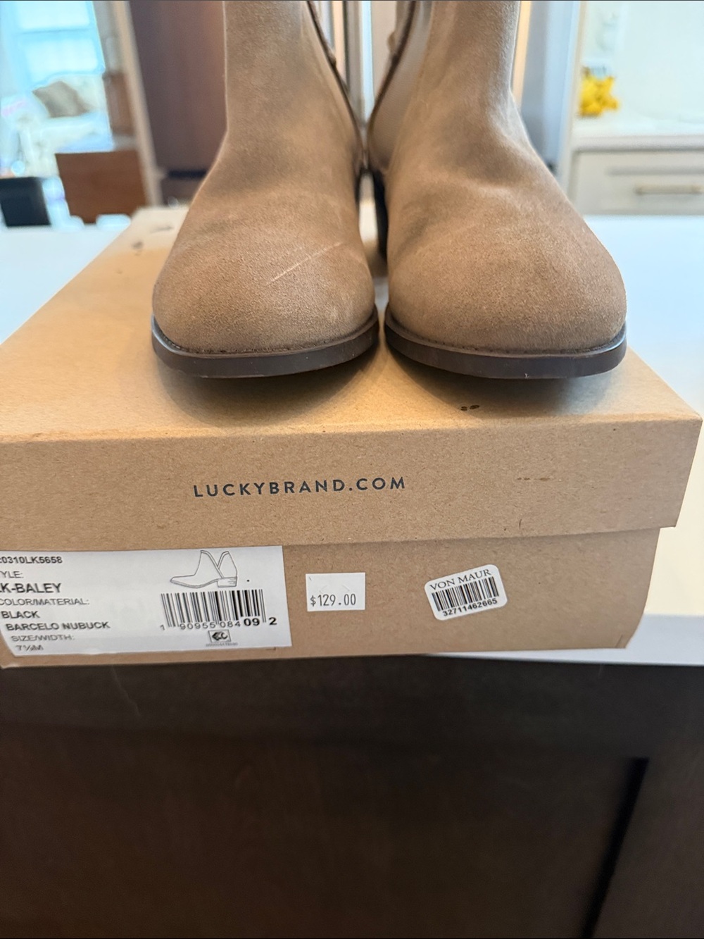 Lucky Brand Beige Suede Ankle Boots